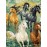 Women'S Casual V-Neck Short Sleeve T-Shirt with Horse & Swirl Print - Relaxed Fit All-Season Comfort, Vibrant Colors, Breathable Fabric for Casual Attire